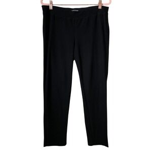 Eileen Fisher Pants Womens Medium Black Washable Crepe Straight Leg Pull On